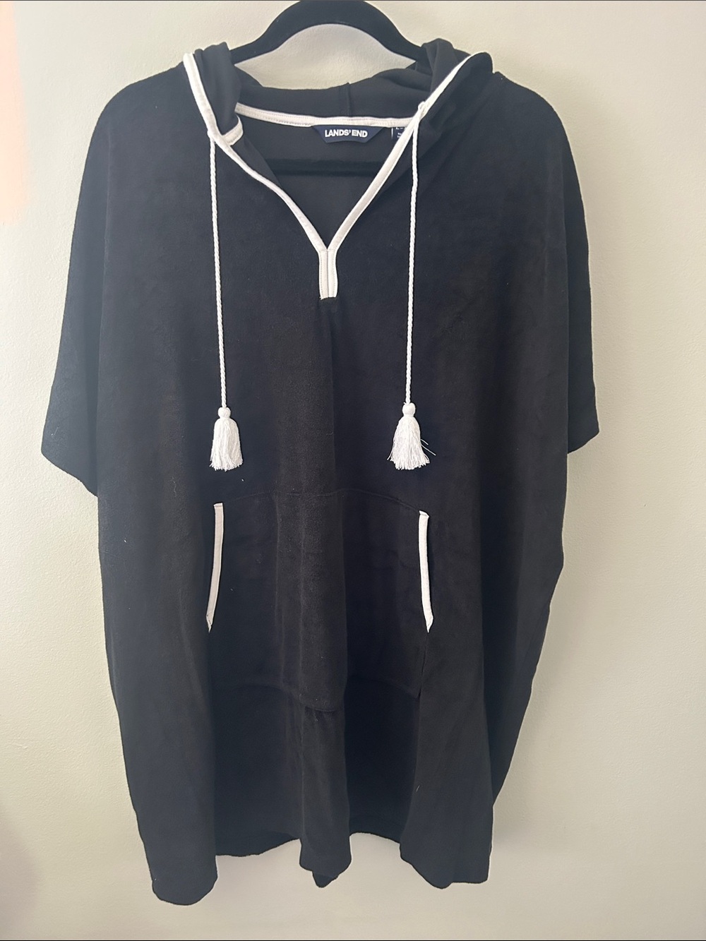 Lands’ End Hooded Terry Swim Coverup, Size L-XL